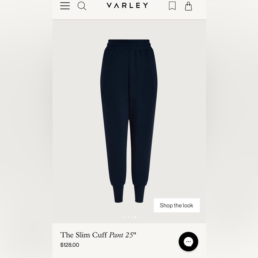 Varley Slim Cuff Pant 25" Navy Track Joggers